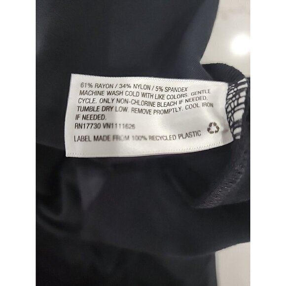 Ava & Viv Pants Womens Black High Rise Comfort Waist Kick Pleat Stretch 37"W  1X - Picture 5 of 6